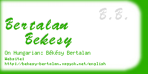 bertalan bekesy business card