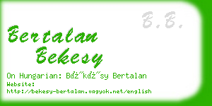 bertalan bekesy business card